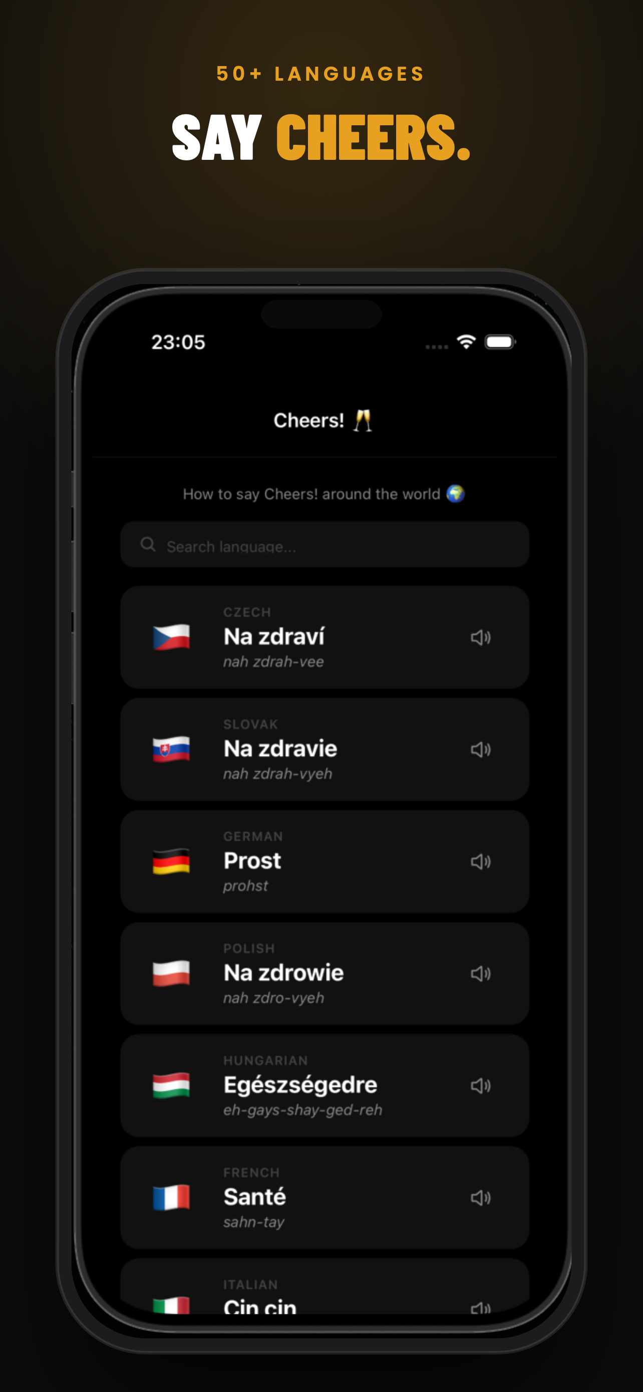 Say cheers in 50+ languages