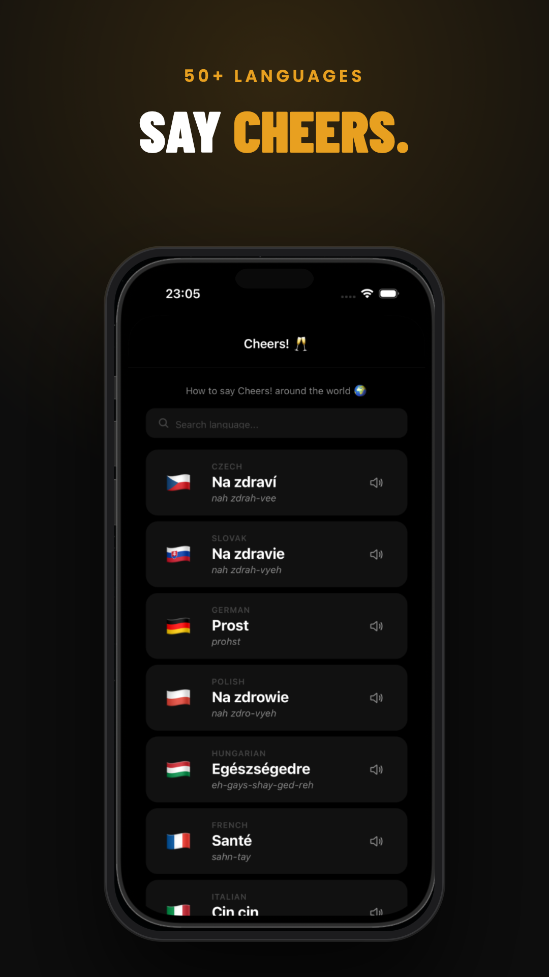 Say cheers in 50+ languages
